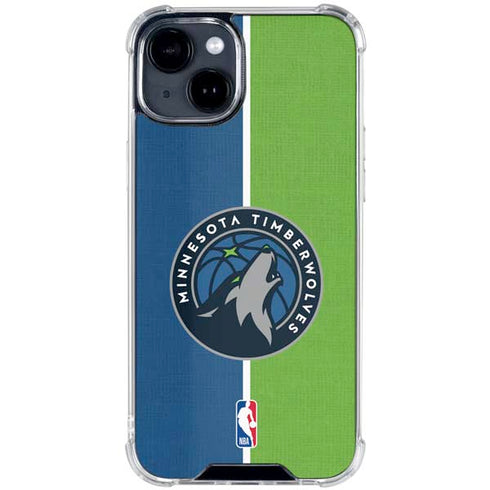 NBA Minnesota Timberwolves Canvas iPhone 15 Clear Case