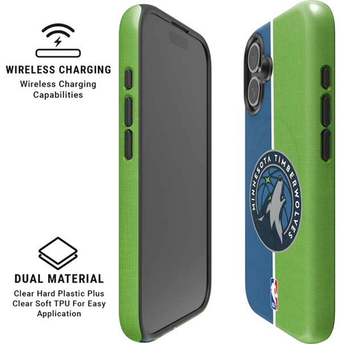 NBA Minnesota Timberwolves Canvas iPhone 16 Magsafe Impact Case