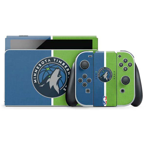 NBA Minnesota Timberwolves Canvas Nintendo Switch OLED (2021) Skin