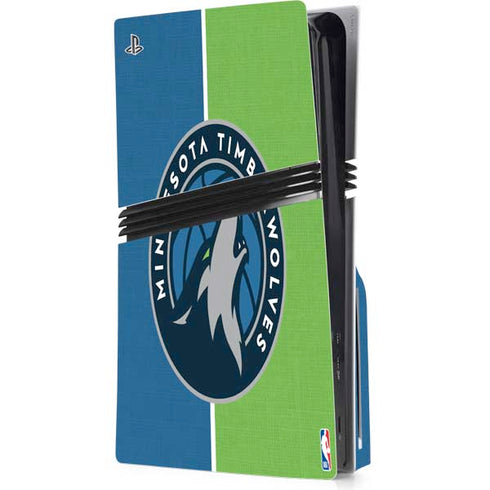 NBA Minnesota Timberwolves Canvas PS5 Pro Disk Console Skin