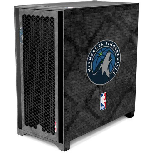 NBA Minnesota Timberwolves Dark Rust Corsair 4000D Tempered Glass Mid-Tower ATX Case Skin
