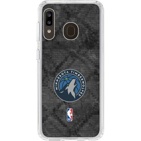 NBA Minnesota Timberwolves Dark Rust Galaxy A20 Clear Case