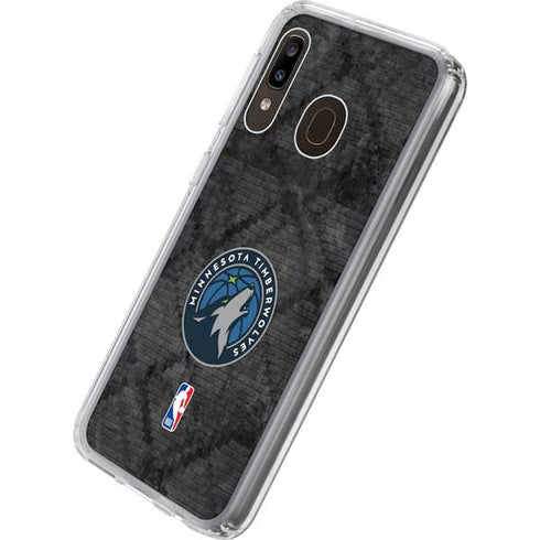 NBA Minnesota Timberwolves Dark Rust Galaxy A20 Clear Case