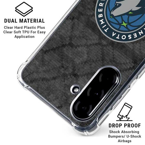 NBA Minnesota Timberwolves Dark Rust Galaxy A36 5G Clear Case