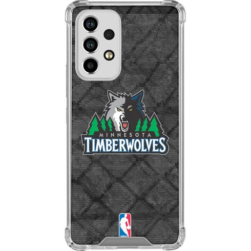 NBA Minnesota Timberwolves Dark Rust Galaxy A53 5G Clear Case