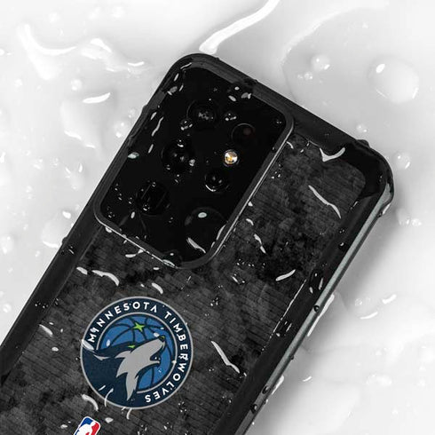 NBA Minnesota Timberwolves Dark Rust Galaxy S24 Ultra Waterproof Case