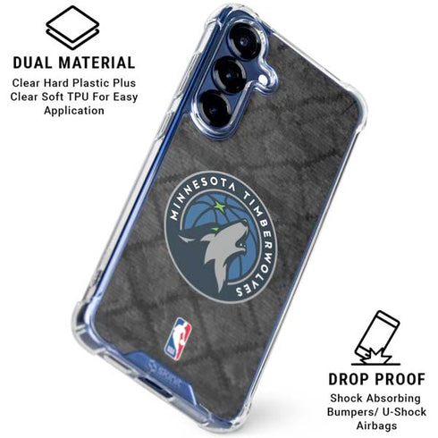 NBA Minnesota Timberwolves Dark Rust Galaxy S25 Plus Clear Case