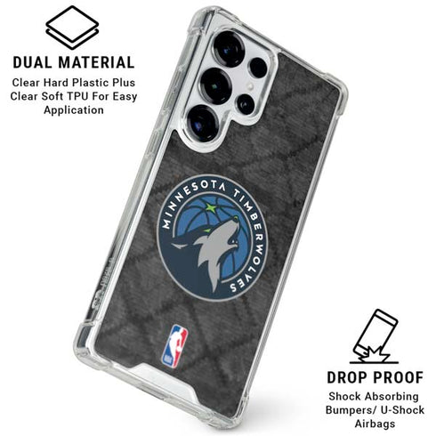 NBA Minnesota Timberwolves Dark Rust Galaxy S25 Ultra Clear Case