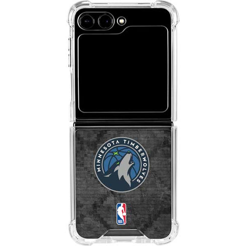 NBA Minnesota Timberwolves Dark Rust Galaxy Z Flip6 Clear Case