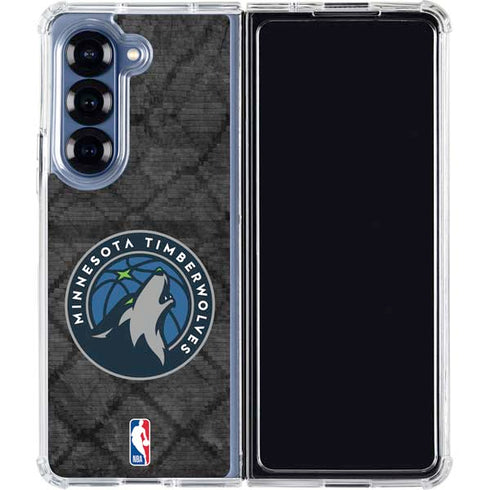 NBA Minnesota Timberwolves Dark Rust Galaxy Z Fold6 Clear Case