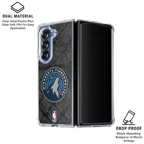 NBA Minnesota Timberwolves Dark Rust Galaxy Z Fold6 Clear Case
