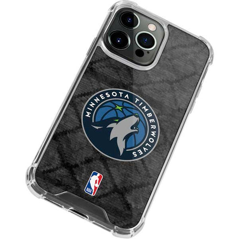 NBA Minnesota Timberwolves Dark Rust iPhone 14 Pro Clear Case