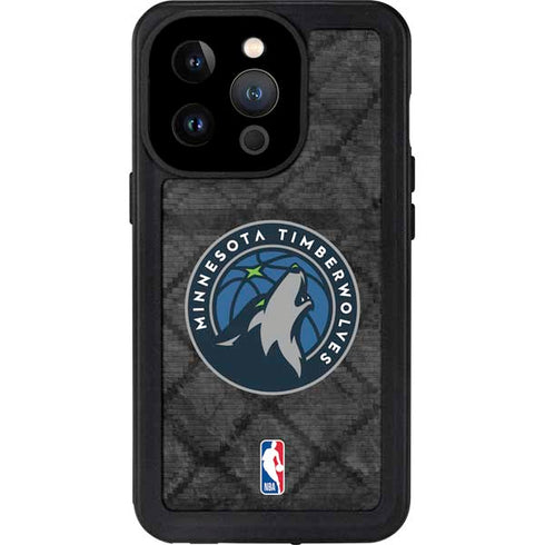 NBA Minnesota Timberwolves Dark Rust iPhone 14 Pro Waterproof Case