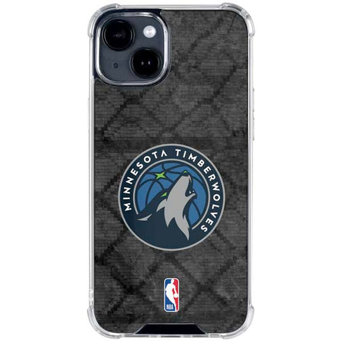 NBA Minnesota Timberwolves Dark Rust iPhone 15 Clear Case