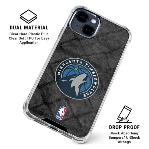 NBA Minnesota Timberwolves Dark Rust iPhone 15 Clear Case