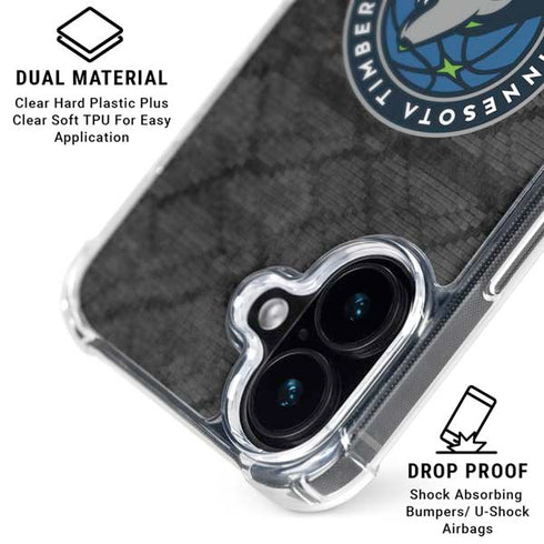 NBA Minnesota Timberwolves Dark Rust iPhone 16 Plus Clear Case