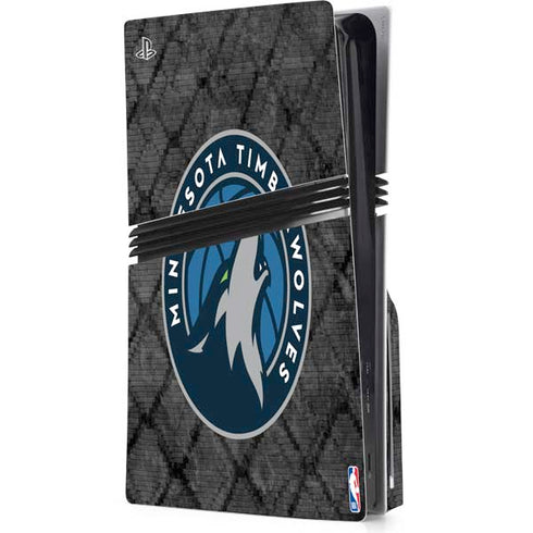 NBA Minnesota Timberwolves Dark Rust PS5 Pro Disk Console Skin