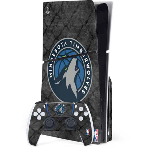 NBA Minnesota Timberwolves Dark Rust PS5 Slim Disk Bundle Skin