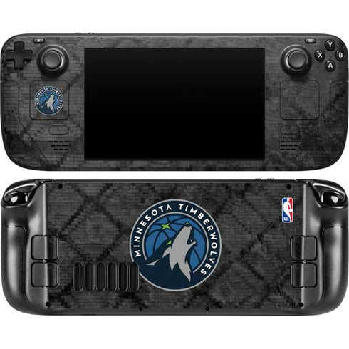NBA Minnesota Timberwolves Dark Rust Steam Deck Handheld Gaming Computer Skin