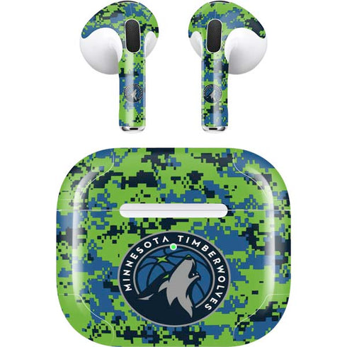 NBA Minnesota Timberwolves Digi Camo Apple AirPods (3rd Gen 2021) Skin