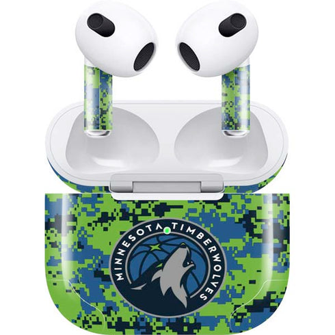 NBA Minnesota Timberwolves Digi Camo Apple AirPods (3rd Gen 2021) Skin
