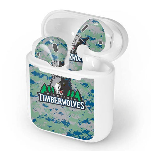 NBA Minnesota Timberwolves Digi Camo Apple AirPods Skin
