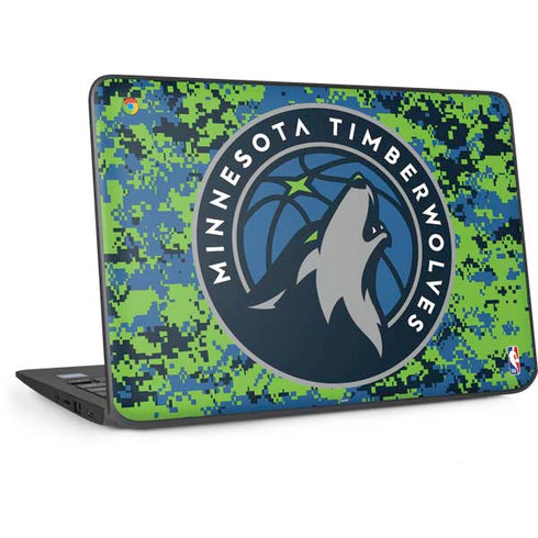 NBA Minnesota Timberwolves Digi Camo HP Chromebook Skin