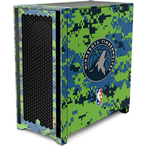 NBA Minnesota Timberwolves Digi Camo Corsair 4000D Tempered Glass Mid-Tower ATX Case Skin