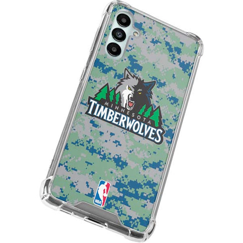 NBA Minnesota Timberwolves Digi Camo Galaxy A14 5G Clear Case