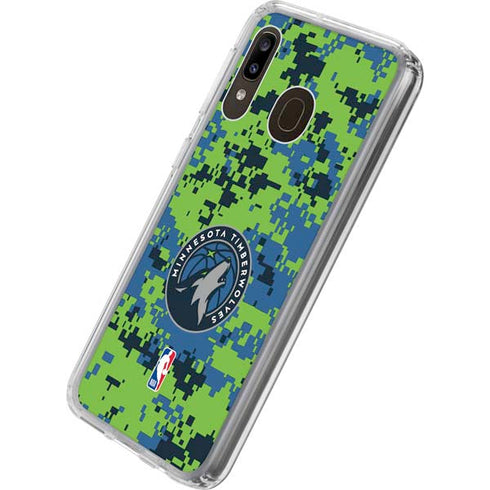 NBA Minnesota Timberwolves Digi Camo Galaxy A20 Clear Case