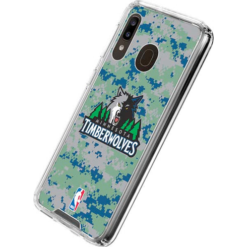 NBA Minnesota Timberwolves Digi Camo Galaxy A30 Clear Case