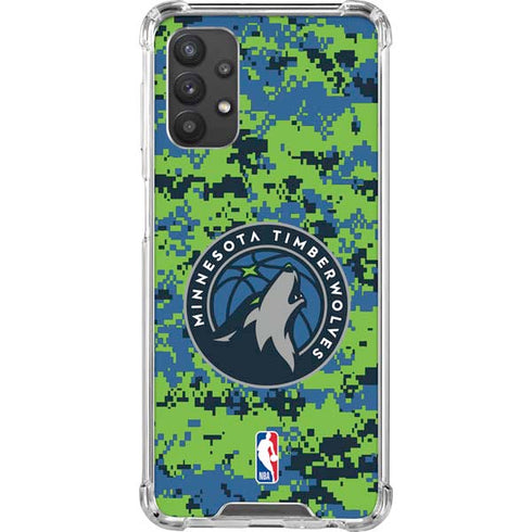 NBA Minnesota Timberwolves Digi Camo Galaxy A32 5G Clear Case