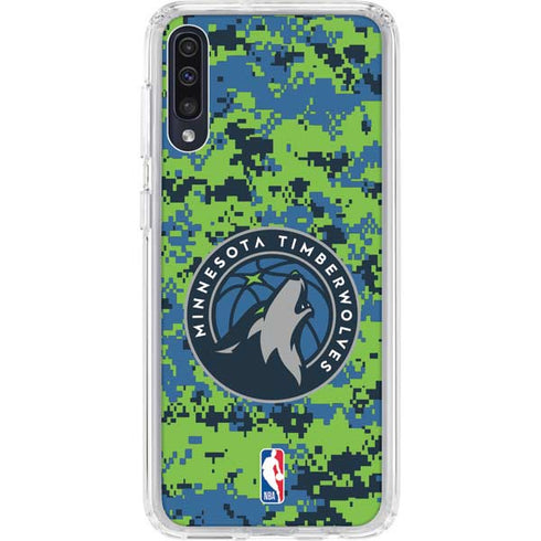 NBA Minnesota Timberwolves Digi Camo Galaxy A50 Clear Case