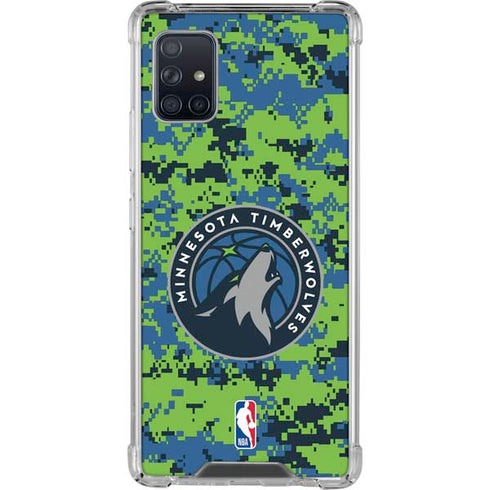 NBA Minnesota Timberwolves Digi Camo Galaxy A51 5G Clear Case