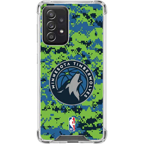 NBA Minnesota Timberwolves Digi Camo Galaxy A52 5G Clear Case