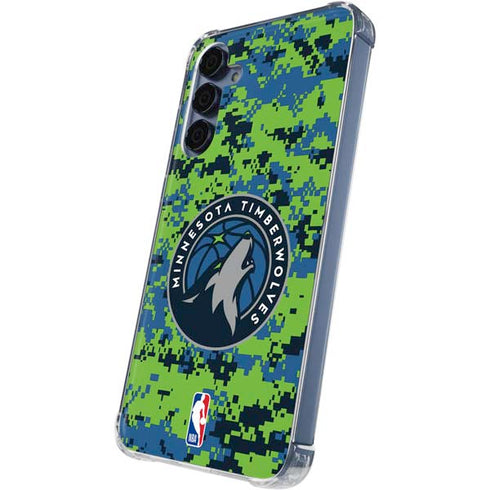 NBA Minnesota Timberwolves Digi Camo Galaxy A55 5G Clear Case