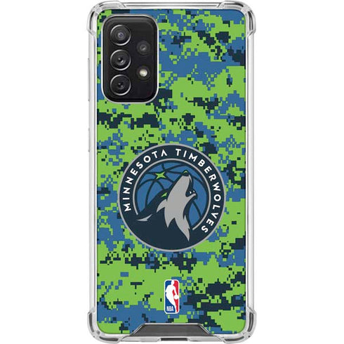 NBA Minnesota Timberwolves Digi Camo Galaxy A72 5G Clear Case