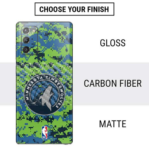 NBA Minnesota Timberwolves Digi Camo Galaxy Note20 5G Skin