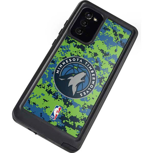 NBA Minnesota Timberwolves Digi Camo Galaxy Note20 5G Waterproof Case