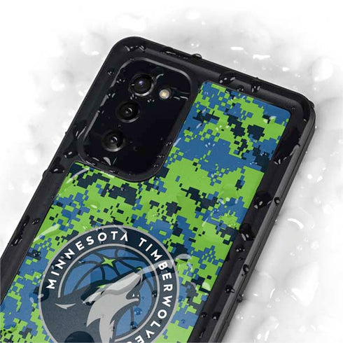 NBA Minnesota Timberwolves Digi Camo Galaxy Note20 5G Waterproof Case