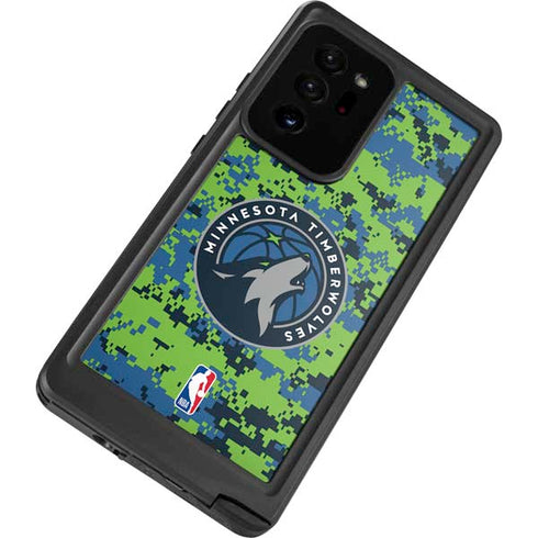 NBA Minnesota Timberwolves Digi Camo Galaxy Note20 Ultra 5G Waterproof Case