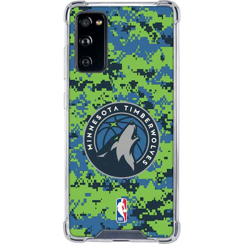 NBA Minnesota Timberwolves Digi Camo Galaxy S20 FE Clear Case