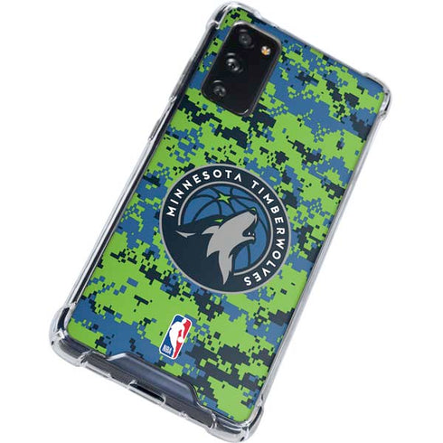 NBA Minnesota Timberwolves Digi Camo Galaxy S20 FE Clear Case