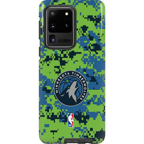 NBA Minnesota Timberwolves Digi Camo Galaxy S20 Ultra 5G Pro Case