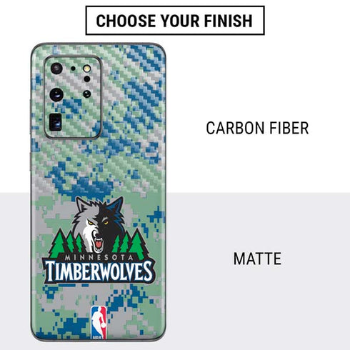 NBA Minnesota Timberwolves Digi Camo Galaxy S20 Ultra 5G Skin