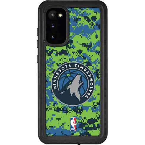 NBA Minnesota Timberwolves Digi Camo Galaxy S20 Waterproof Case