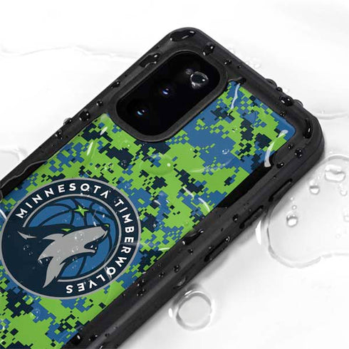 NBA Minnesota Timberwolves Digi Camo Galaxy S20 Waterproof Case