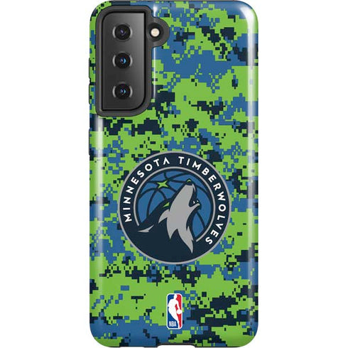NBA Minnesota Timberwolves Digi Camo Galaxy S21 5G Pro Case