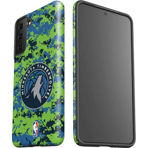 NBA Minnesota Timberwolves Digi Camo Galaxy S21 Plus 5G Pro Case