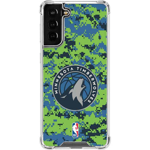 NBA Minnesota Timberwolves Digi Camo Galaxy S22 Plus Clear Case